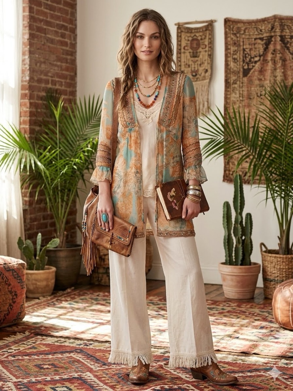 DkNY Silk Embellished Duster